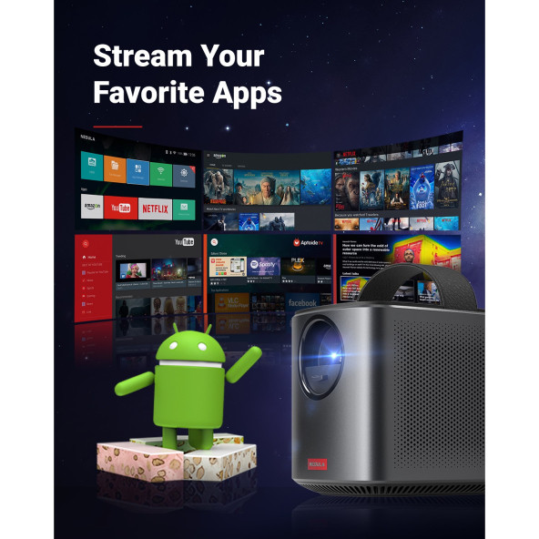 (KUTU HASARLI SIFIR ÜRÜN) Anker Nebula Mars II Pro 500 Lümen HD Wi-Fi Android Taşınabilir Projeksiyon Cihazı - 6