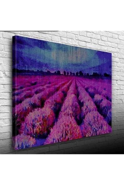 Mor Çiçek Tarlası Canvas Tablo (50x70) ürün görseli 1