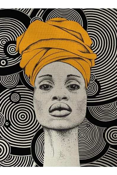 Aura Sarı Siyah Canvas Tablo (50x70) - Resim 3