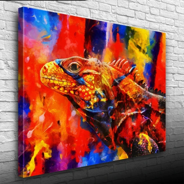 Rengarenk İguana Kanvas Tablo 50 x 70