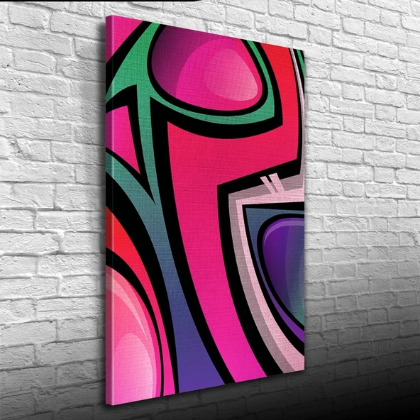 Soyut Çalışma, Canlı Renkler Kanvas Tablo 50 x 70 - 1