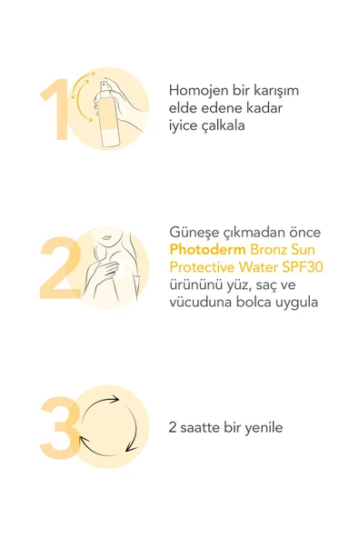 BIODERMA Photoderm Bronz Sun Protective Water SPF30 Bronzlaştırıcı Güneş Koruyucu Yüz, Vücut, Saç 200 ml 3701129807880 - 6