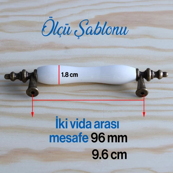 Gerçek Porselen Eskitme Antik Sarı 96 mm Düz Mobilya Mutfak Çekmece Dolap Kulpu Kulbu Kulpları - 8