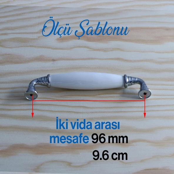Gerçek Porselen Mobilya Mutfak Çekmece Dolap Kapak Dolabı Kulbu Kulpu Kulpları Beyaz (96 MM-9.6 CM) - 7