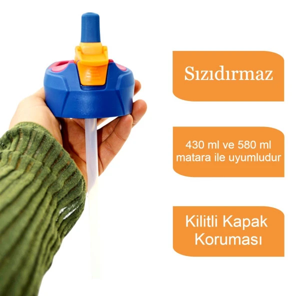 Maped Picnik Çelik Matara 430 Ml ve 580 Ml Uyumlu Yedek Kapak Pipetli  Pembe (879901) - 2