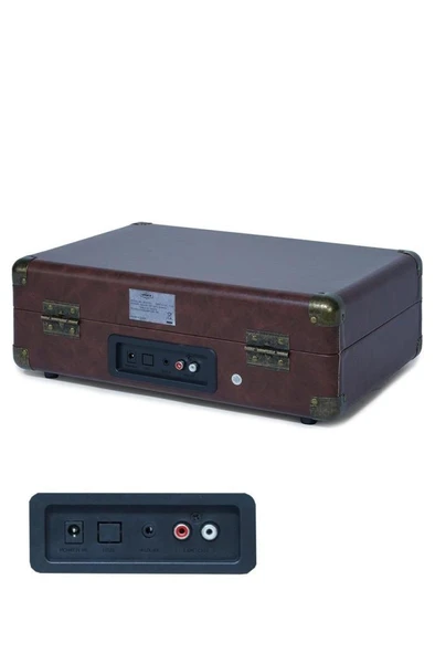 Midex Mtx-101CR Nostaljik Retro Pikap Plak Çalar (Şarjlı Bluetooth Aux Hoparlörlü 3 Devir) İğne Dahil - Resim 4