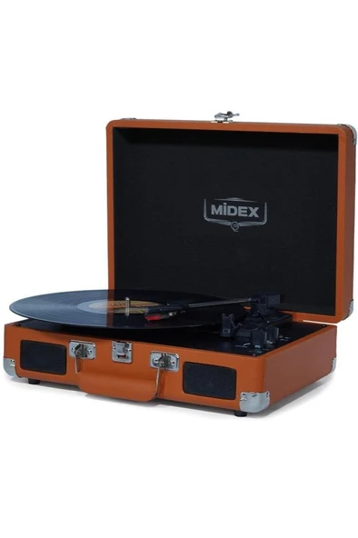 Midex Mtx-101OR Nostaljik Retro Pikap Plak Çalar (Şarjlı Bluetooth Aux Hoparlörlü 3 Devir) İğne Dahil - Resim 2