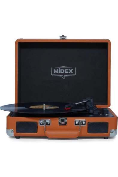 Midex Mtx-101OR Nostaljik Retro Pikap Plak Çalar (Şarjlı Bluetooth Aux Hoparlörlü 3 Devir) İğne Dahil ürün görseli 1