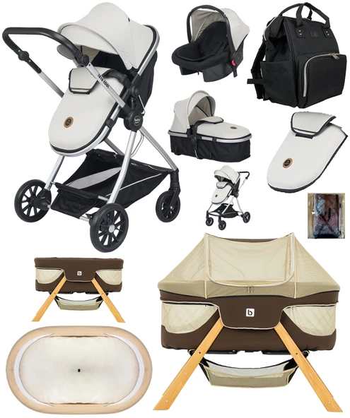 Yeni Doğan 9 İn 1 Full Takım 1010 Travel Sistem Bebek Arabası Angel Sepet Anne Yanı Beşik - 4