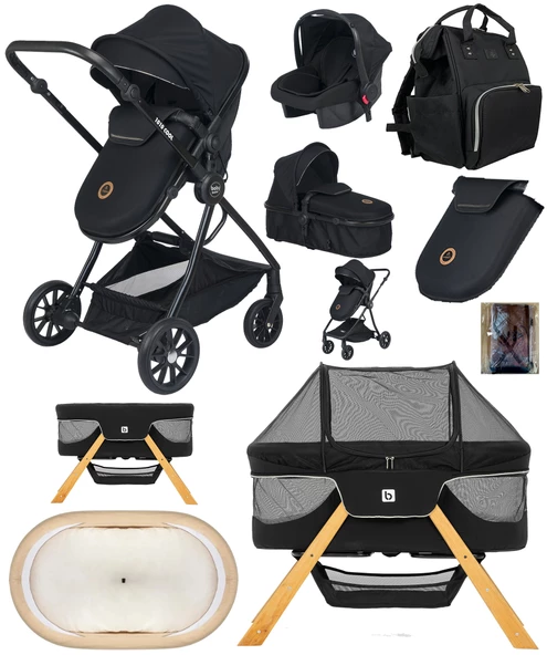 Yeni Doğan 9 İn 1 Full Takım 1010 Travel Sistem Bebek Arabası Angel Sepet Anne Yanı Beşik - 2