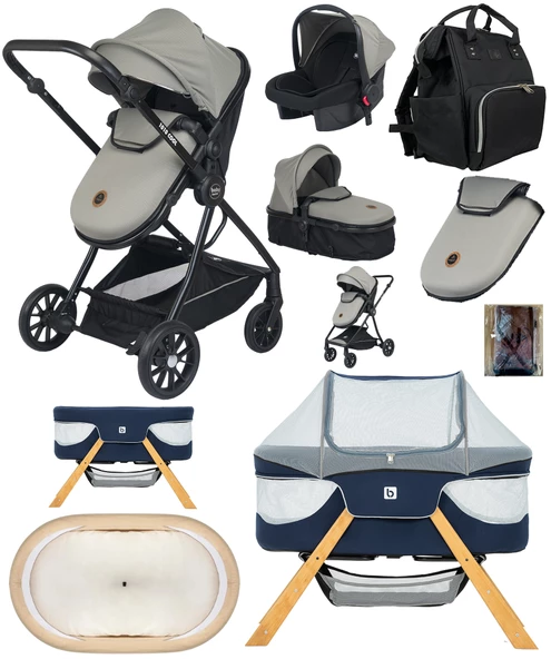 Yeni Doğan 9 İn 1 Full Takım 1010 Travel Sistem Bebek Arabası Angel Sepet Anne Yanı Beşik - 3
