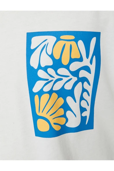 Baskılı Tişört Kısa Kollu Bisiklet Yaka Pamuklu - Resim 6