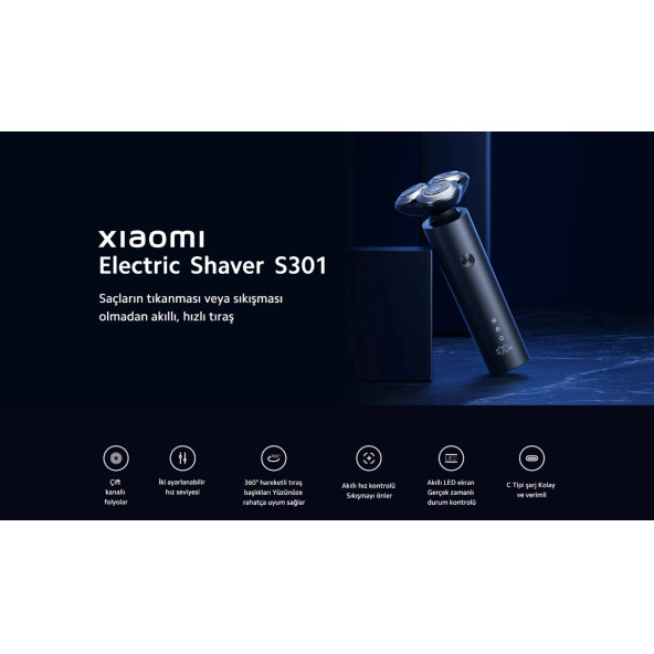 Xiaomi Electric Shaver S301 Traş Makinesi (Islak & Kuru )  - Kutusuz ( Şarj Kablosu ve Adaptör Dahildir ) - 4