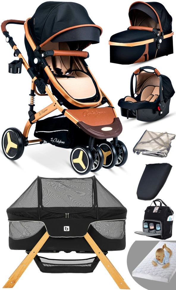 Yeni Doğan 9 İn 1 Full Takım Bay Home 940 Travel Sistem Bebek Arabası Angel Sepet Anne Yanı Beşik