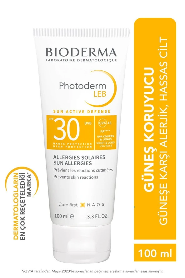 BIODERMA Photoderm LEB SPF 30 Hassas Ciltler Güneş Alerjisi Karşıtı Jel Formda Yüz Güneş Kremi 100 ml 3701129808047