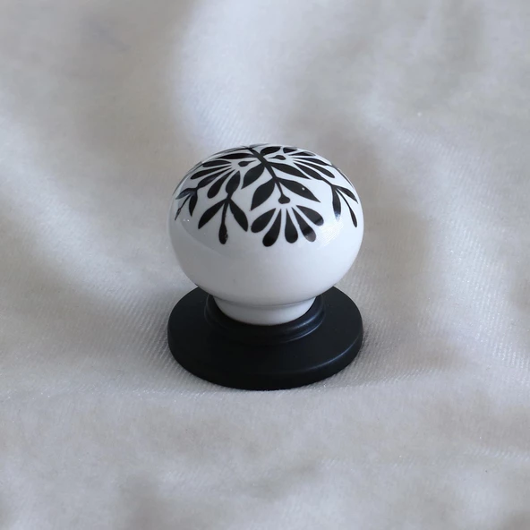 Gerçek Porselen Siyah Kulp Düğme Mobilya Mutfak Dolabı Çekmece Dolap Kulpları Kapak Kulpu Kulbu - 7