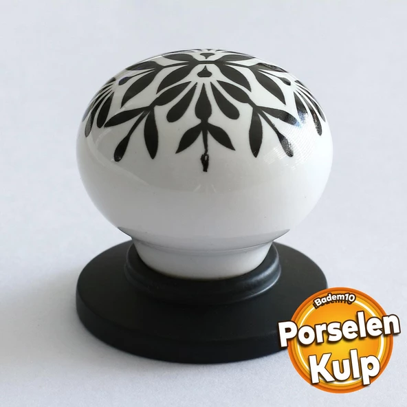 Gerçek Porselen Siyah Kulp Düğme Mobilya Mutfak Dolabı Çekmece Dolap Kulpları Kapak Kulpu Kulbu