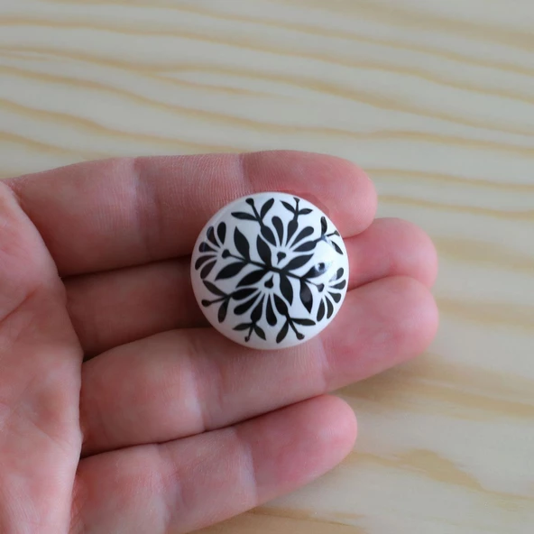 Gerçek Porselen Siyah Kulp Düğme Mobilya Mutfak Dolabı Çekmece Dolap Kulpları Kapak Kulpu Kulbu - 6