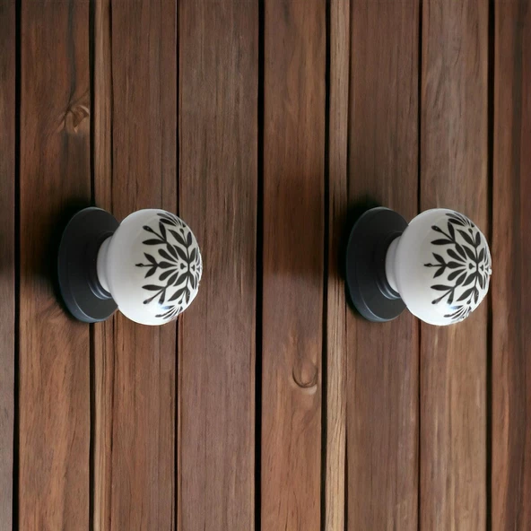 Gerçek Porselen Siyah Kulp Düğme Mobilya Mutfak Dolabı Çekmece Dolap Kulpları Kapak Kulpu Kulbu - 2