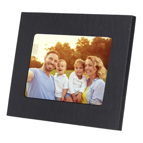 Gerçek Deri Masaüstü Fotoğraf Çerçevesi, 22x17cm (15x10 foto) Siyah - 2