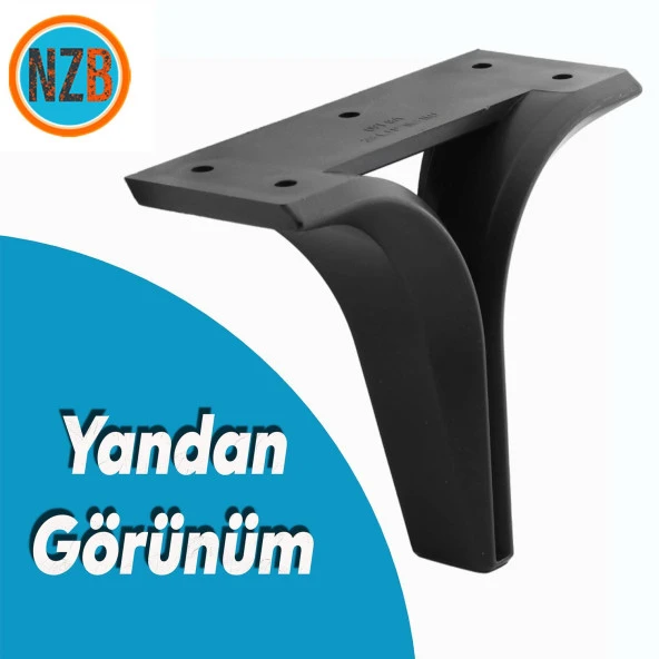 Mobilya Kanepe Sehpa TV Ünitesi Çekyat Oturma Grubu Koltuk Ayağı Baza Ayak Siyah 12 cm - Resim 2