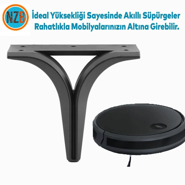 Mobilya Kanepe Sehpa TV Ünitesi Çekyat Oturma Grubu Koltuk Ayağı Baza Ayak Siyah 12 cm - Resim 3