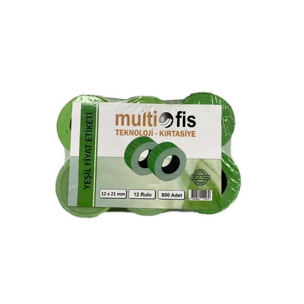 MULTİOFİS YEŞİL 12 Lİ PK FİYAT MAKİNA ETİKETİ 800 LÜ