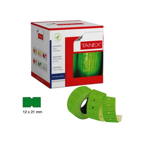 Tanex 12x21 Motex Çizgili Flo Yeşil Etiket 800 Adet - 2