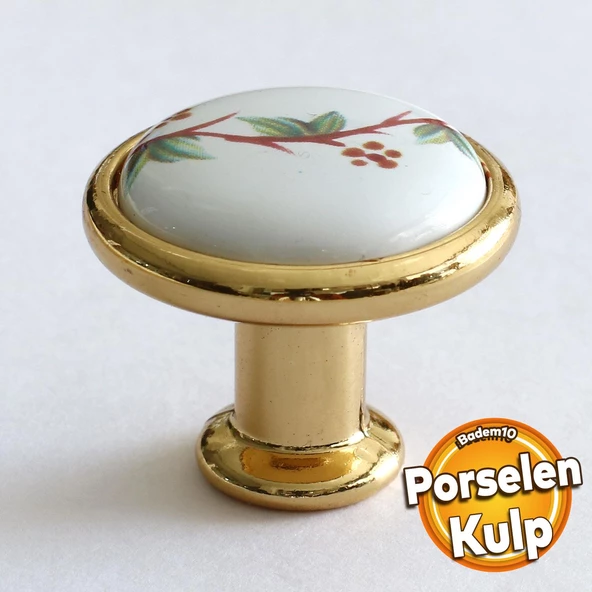 Gerçek Porselen Kulp Gold Düğme Mobilya Mutfak Dolabı Çekmece Dolap Kulpları Kapak Kulpu Kulbu Altın