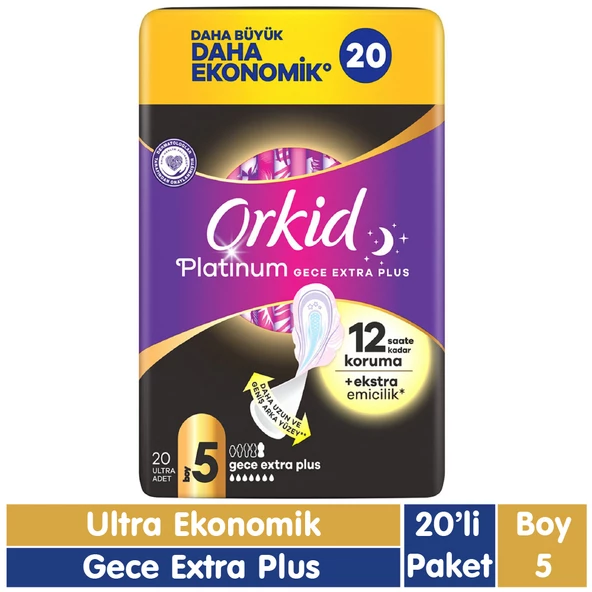 Orkid Platinum Gece Extra Plus Ped 20 Adet