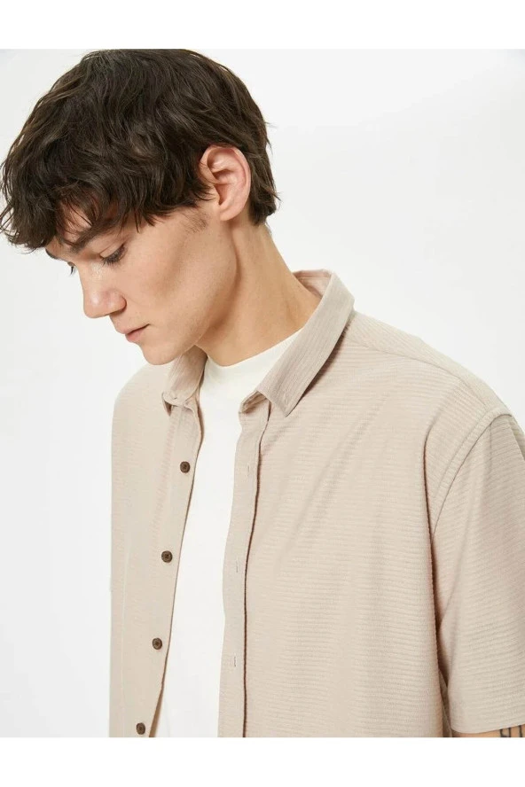 Erkek Gömlek Bej 4SAM60003HK ürün görseli