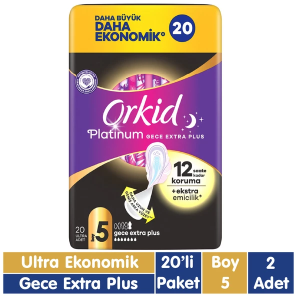 Orkid Platinum Gece Extra Plus Ped 20x2 40 Adet ürün görseli