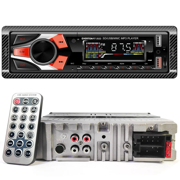 EVERTON RT-2022 Oto Teyp 4X55 Watt Bluetooth 2xUsb Sd Fm Aux