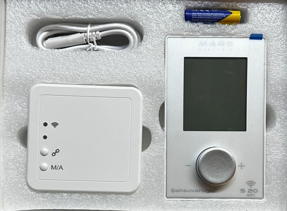 MARS S20  DİGİTAL WİFİ BEYAZ ODA TERMOSTAT ürün görseli 1