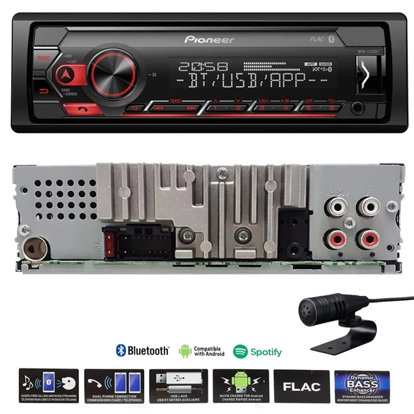 PIONEER MVH-S320BT Oto Teyp 4X50 Watt Bluetooth Usb Fm Aux