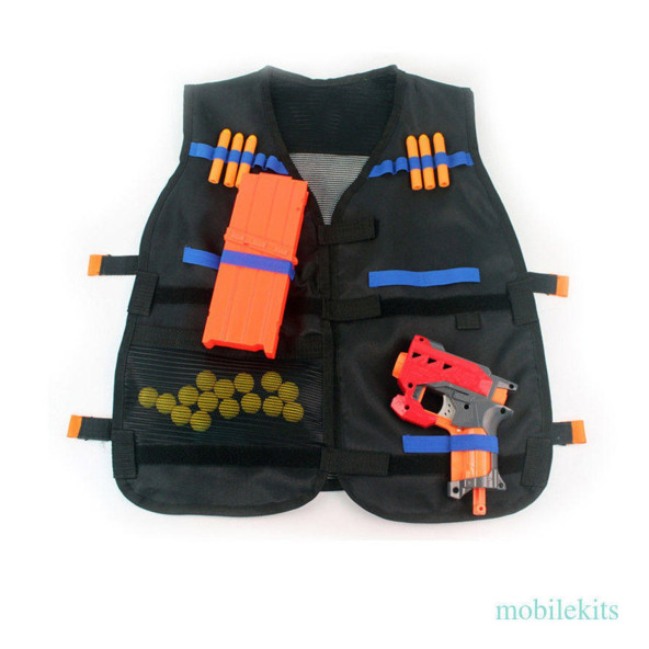 Nerf N-Strike Elite Oyuncak Tabanca uyumlu FULL Oyun Seti Yelek Gözlük Kabze Kemer Askısı Bileklik 40 Mermi Maske - Resim 3