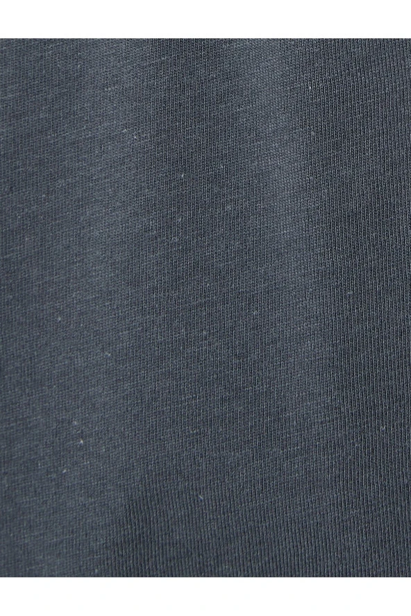 Bisiklet Yaka Tişört Cep Detaylı Kısa Kollu Pamuklu - Resim 6