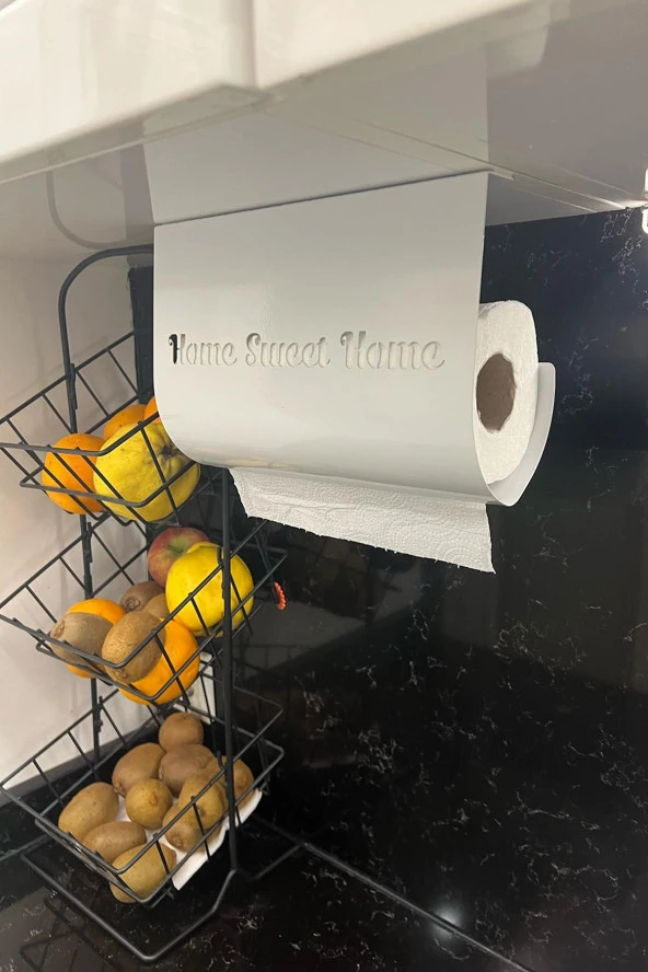 Home Sweet Home Temalı Beyaz Kağıt Rulo Havluluk - 2