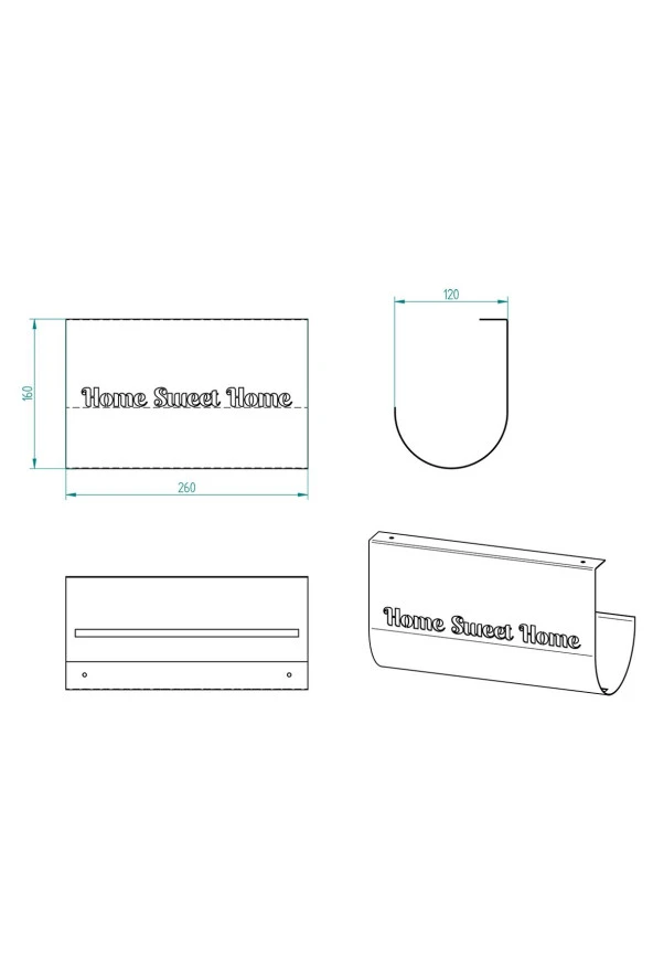 Home Sweet Home Temalı Beyaz Kağıt Rulo Havluluk - 8