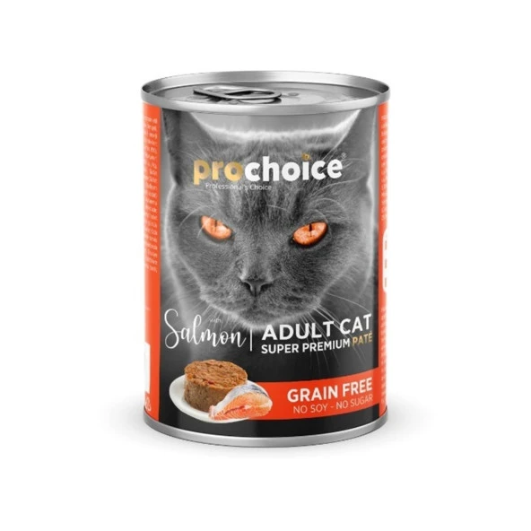 Pro Choice Somon Etli Şekersiz Tahılsız Ezme Yetişkin Kedi Konservesi 400 gr