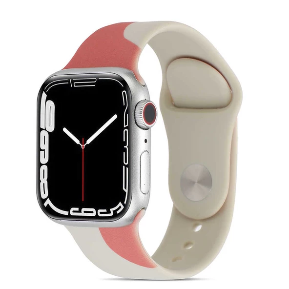 Apple Watch 10/11 42mm-38/40/41mm Kordon Karışık Renkli Silikon Kordon 2/3/4/5/6/se/7/8/9 - Resim 3