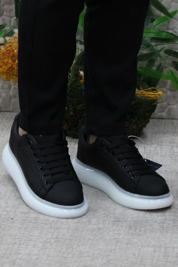 Fort Cheta Madrıd 150 Siyah Beyaz Memory Foam Taban Unisex Sneaker Ayakkabı - Resim 4