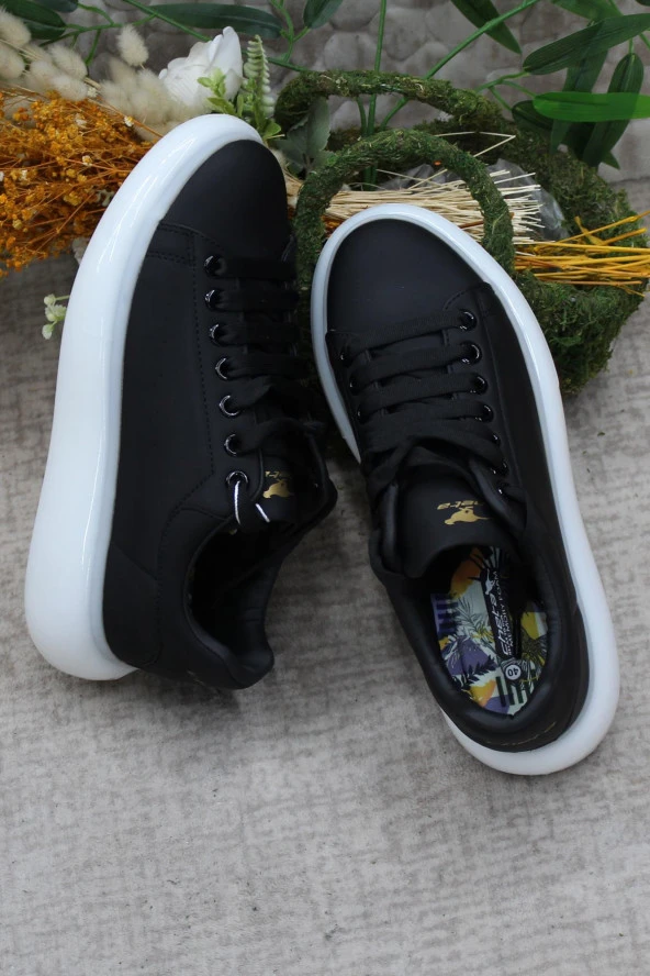 Fort Cheta Madrıd 150 Siyah Beyaz Memory Foam Taban Unisex Sneaker Ayakkabı - Resim 7