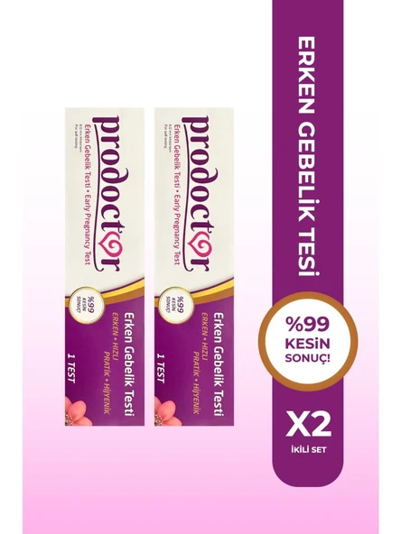Prodoctor Pratik Erken Gebelik Testi 2'Li PAKET (SKT:01/2027) ürün görseli 1
