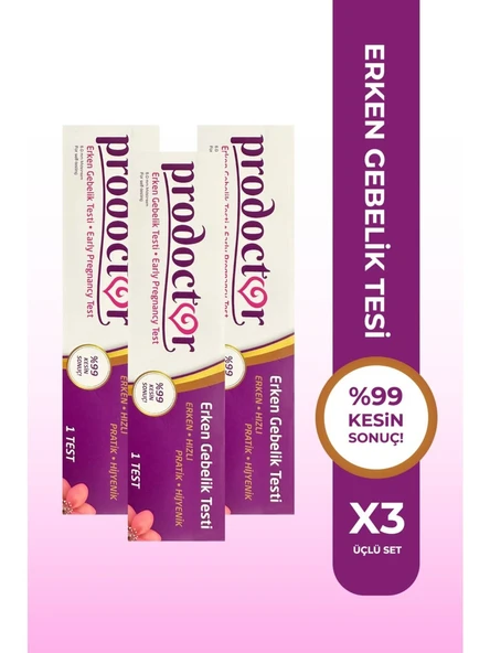 Prodoctor Pratik Erken Gebelik Testi 3'Lü PAKET (SKT:01/2027) ürün görseli 1