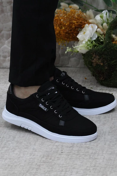 Fort Dks 2038 Siyah Beyaz Hafif Rahat Keten Sneaker Erkek Ayakkabı ürün görseli