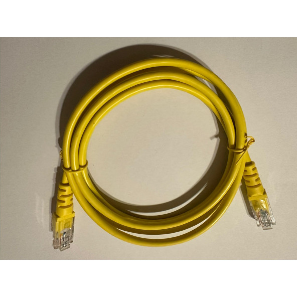 Cable LAN UTP CAT 6E 24AWG  CAT6E 1 METRE 1 SARI AĞ KABLOSU