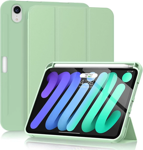 Apple iPad Mini 7 (A17 Pro) Mini 6 Kılıf Kalem Bölmeli Smart Case 2021-2024 - 9