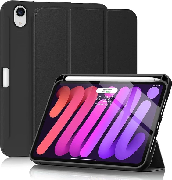 MobaxAksesuar Apple iPad Mini 7 Mini 6 Kılıf Kalem Bölmeli Smart Case 2021-2024