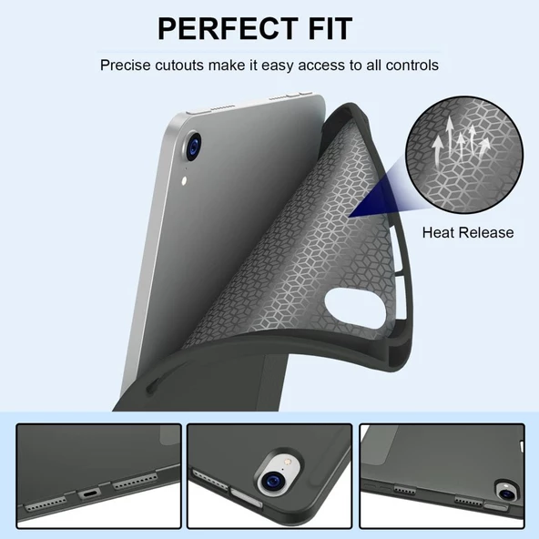 Apple iPad Mini 7 (A17 Pro) Mini 6 Kılıf Kalem Bölmeli Smart Case 2021-2024 - 3